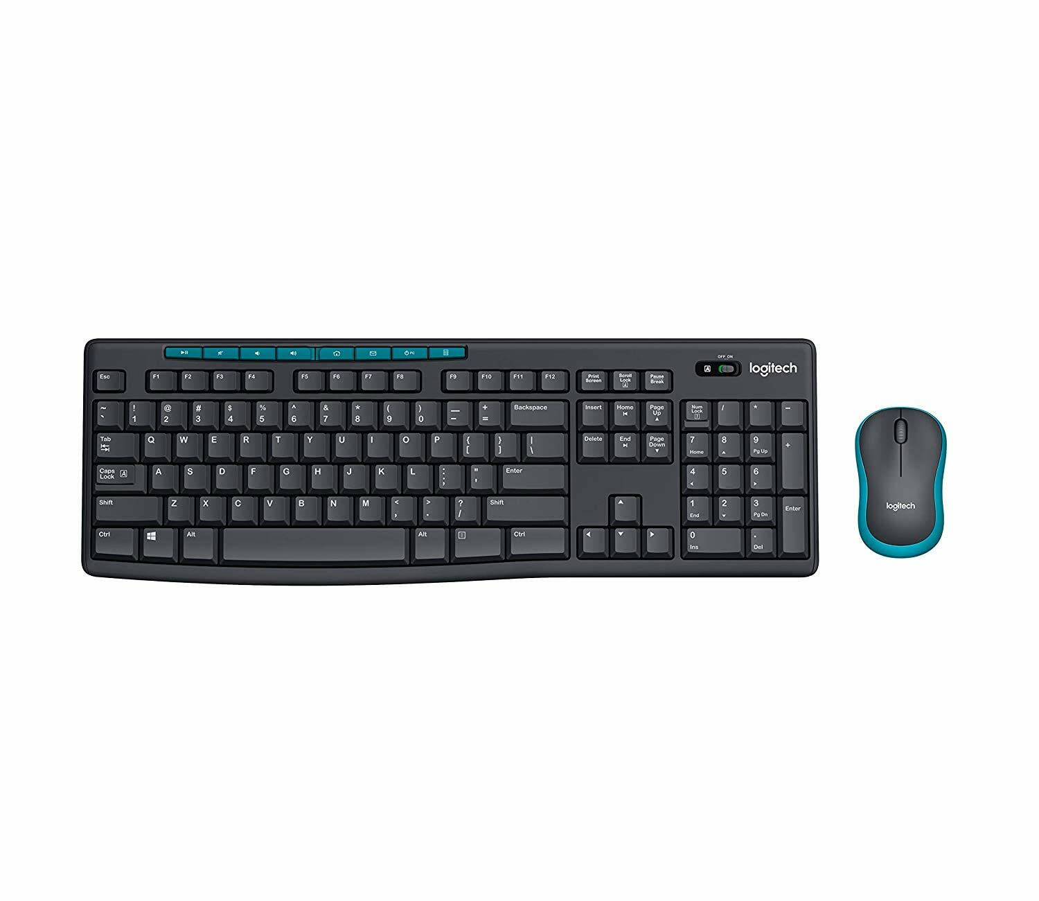 Keyboard All Types - Logitech MK275 USB Wireless Keyboard and Mouse Compact Wireless 8 Multimedia & Shortcut Keys, 2-Year Battery Life