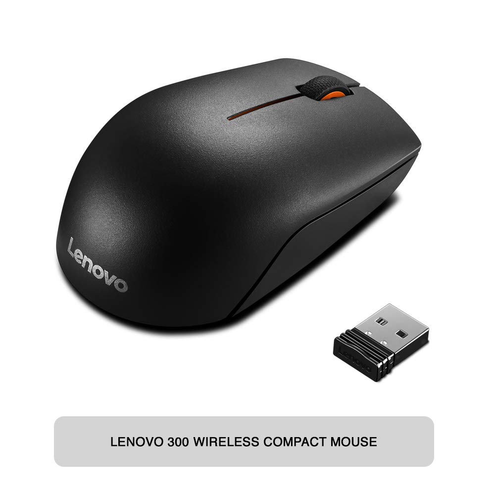 Mouse All Types - Lenovo 300 Wireless Compact Mouse, 1000 DPI Optical sensor, 2.4GHz Wireless Nano USB, 10m range, 3-button