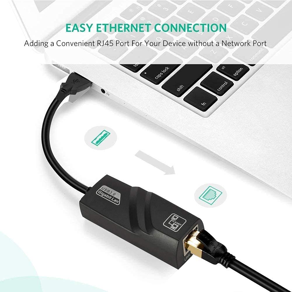 The Ultimate Strings - Converter and Components - USB TO LAN GIGA Ethernet Adapter Network Wired Cable Gigabit RJ45 LAN Converter -Speed Upto 10/100 Mbps Compatible with Laptop PC Desktop