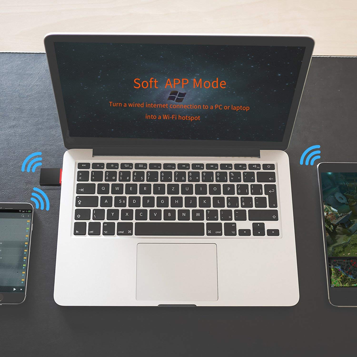 The Ultimate Strings - Networking Hardware All Antivirus - Tenda U3 WiFi Dongle 300Mbps USB Wireless Adapter, 2.4GHz, 2 Internal Antennas