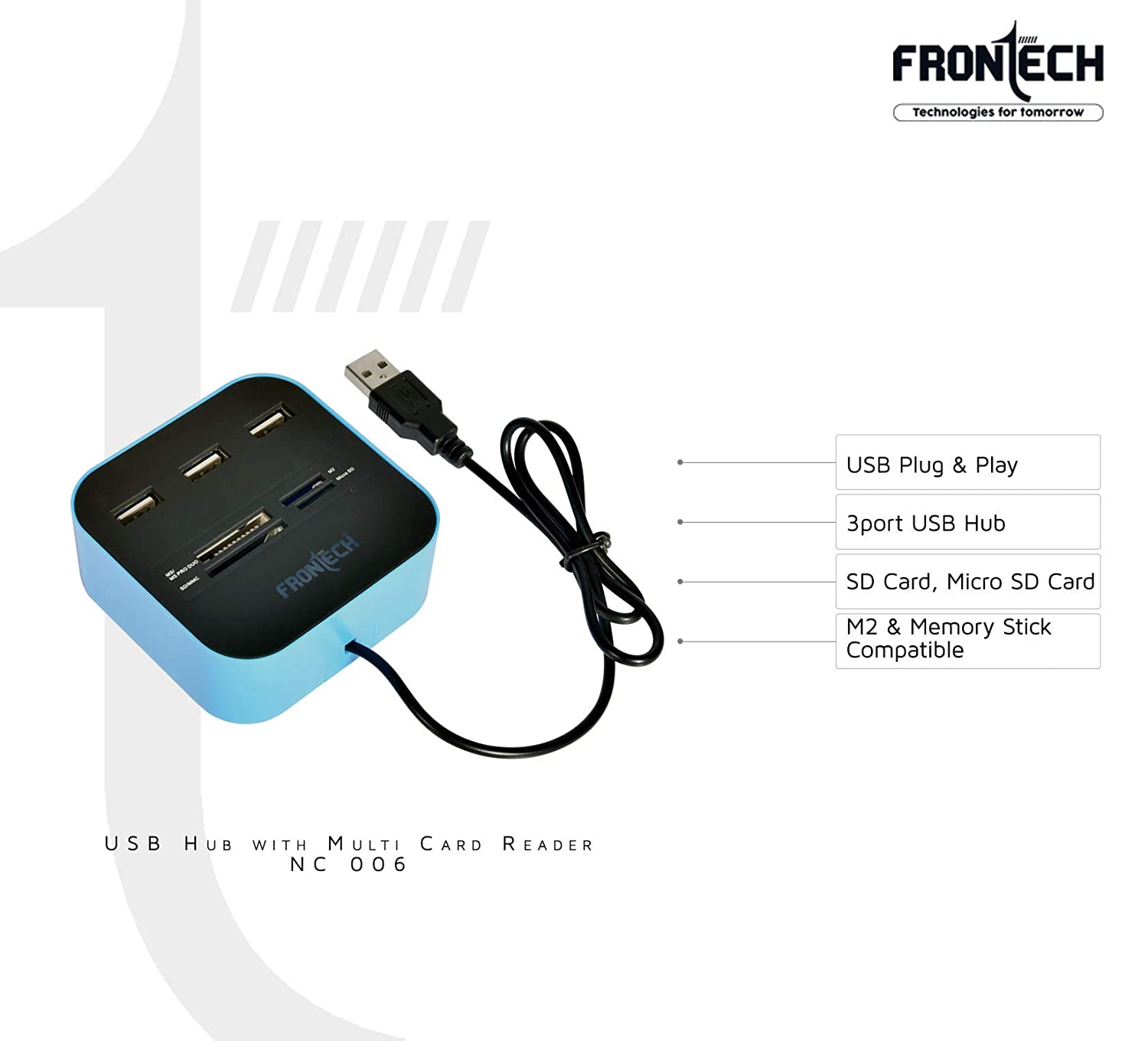 The Ultimate Strings - IT Accessories Peripherals - USB Hub with Multi-Card Reader FRONTECH