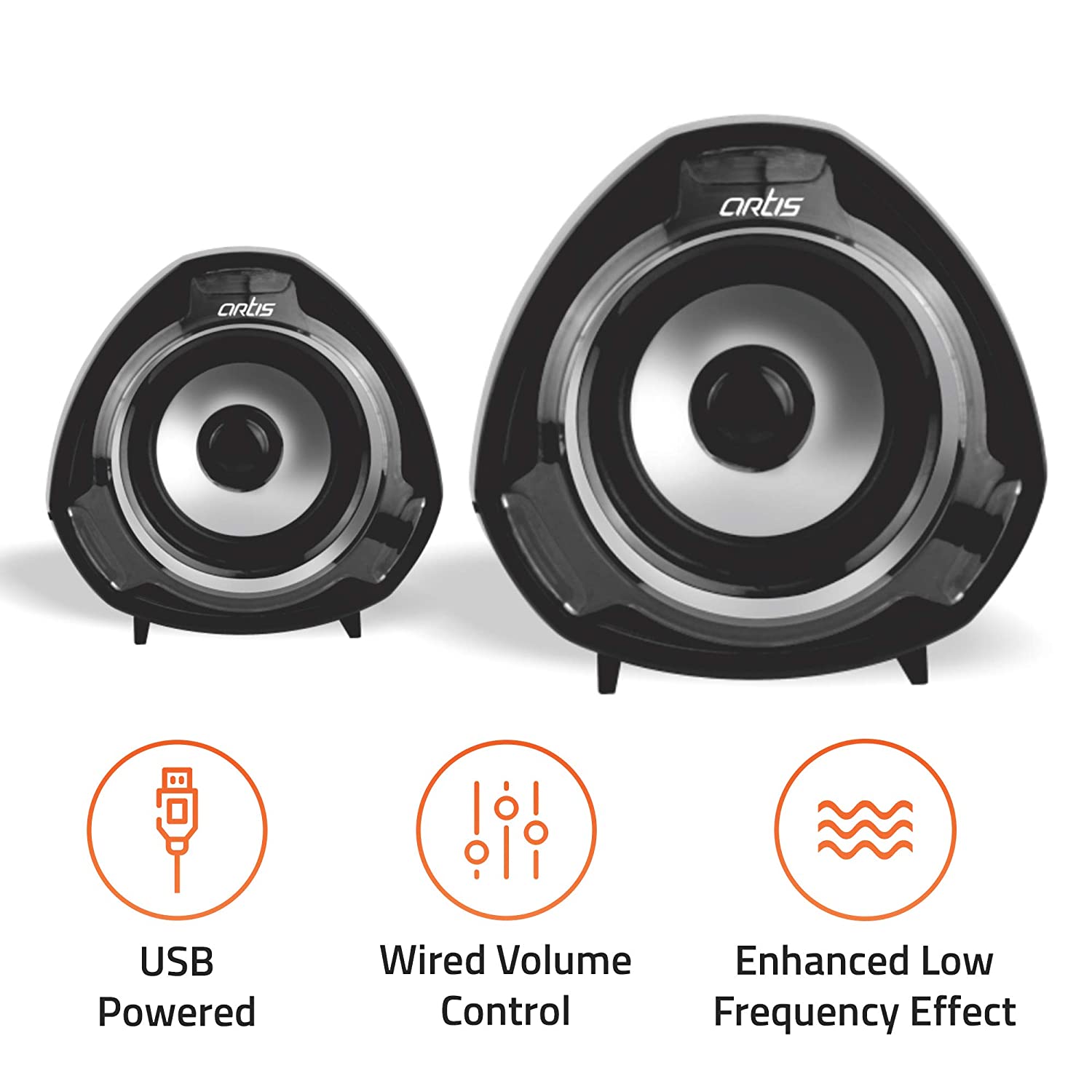 The Ultimate Strings - IT Accessories Peripherals - Artis S9 2.0 USB Multimedia Speakers (Black)(6W RMS Output)