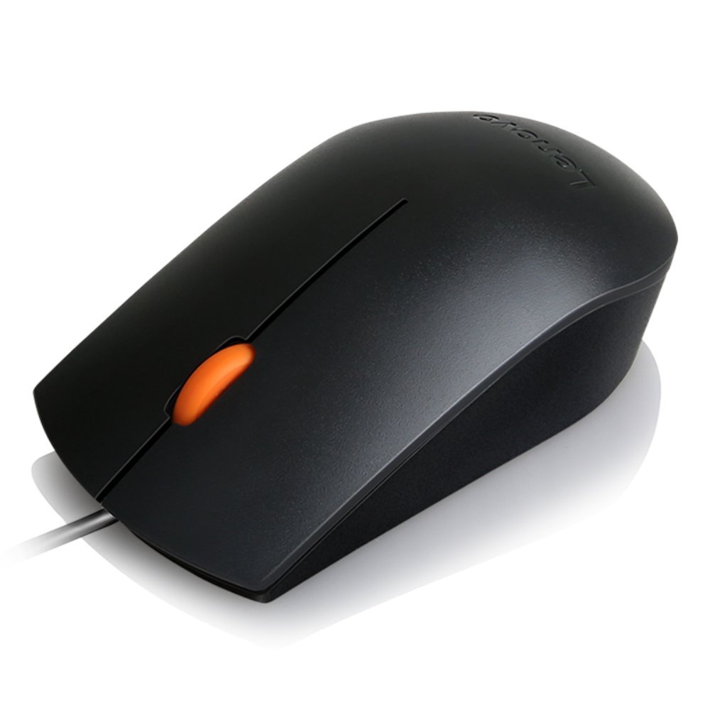 Mouse All Types - Lenovo 300 Wired Plug & Play USB Mouse, High Resolution 1600 DPI Optical Sensor